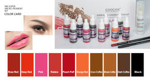 Goochie Permanent Makeup Pigment Set <strong>Tattoo</strong> Machine Pigment for Eyebrows Microblading Lips Color Filler Ink Kit - Product Image 2