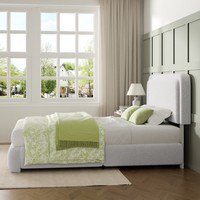 Lit intelligent convertible intégré et réglable, design minimaliste, tête de lit rembourrée incurvée moderne, idéal appartement et hôtel
