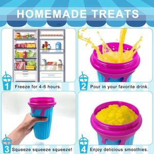แก้วทำน้ำแข็งปั่น Slushy Maker Cup Magics แก้วบีบน้ำแข็งสำหรับทำสมูทตี้ฤดูร้อน เครื่องทำไอศกรีมสำหรับใช้ในบ้าน - Product Image 3