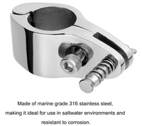 Collier de serrage coulissant pour bimini en acier inoxydable 316 poli miroir pour bateaux, camping-cars et remorques marines