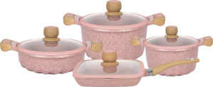 Ensemble d'ustensiles de cuisine antiadhésifs de haute qualité, 8 pièces, casseroles modernes <span class=keywords><strong>en</strong></span> marbre compatibles avec <span class=keywords><strong>le</strong></span> <span class=keywords><strong>verre</strong></span> et l'aluminium pour <span class=keywords><strong>le</strong></span> <span class=keywords><strong>gaz</strong></span> - Product Image 2
