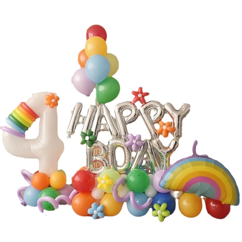Birthday Digital Aluminum Foil Balloon Column