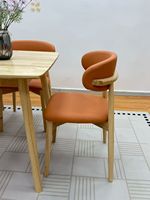 Ensemble table et chaises en bois massif style nordique, style moderne et minimaliste, mobilier de restaurant, ensemble de mobilier de restaurant 6 places