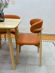 Juego de mesa de comedor de madera maciza de estilo nórdico, muebles de restaurante modernos y minimalistas, juego de muebles de restaurante para 6 personas - Product Image 6