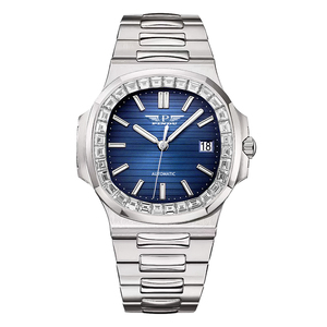 Reloj Mecánico Automático con Esfera Turquesa, Cristal de Zafiro, Correa de Acero Inoxidable, con Día y Fecha para Hombre - Product Image 6
