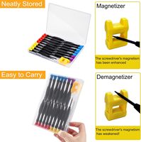 Kit de 18 mini tournevis de précision magnétiques Lengnoyp avec étui, comprenant des embouts plats, Phillips, Pentalobe, Torx, étoile et des pinces de réparation