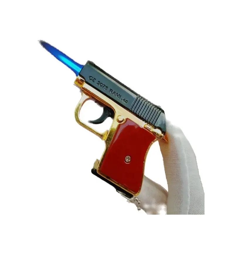wholesale windproof inflatable lighter Metal keychain lighter gun lighter pistol