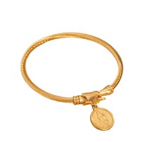 Bracelet en acier inoxydable à boucle en U de style européen et américain, plaqué or 18 carats par électrolyse sous vide, gaufré, best-seller transfrontalier