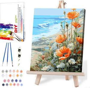 Kit de Pintura por Números para Adultos Principiantes, Flores Silvestres, Kits de Pintura por Números sobre Lienzo, Pintura Acrílica Fácil de Hacer en Casa - Product Image 1