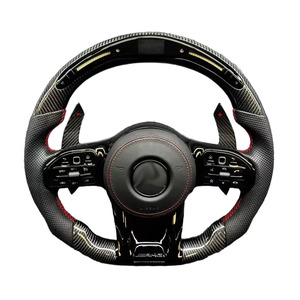 Conjunto de Volante de Fibra de Carbono, Nuevo Diseño Mejorado, Piezas Interiores Modificadas, Compatible con <span class=keywords><strong>Mercedes</strong></span>-Benz Serie A, C, <span class=keywords><strong>E</strong></span>, S, GLA, GLB, GLC - Product Image 1
