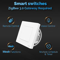 MOES nuova serie di anelli di stelle Tuya Smart ZigBee3.0 interruttore a pulsante hanno bisogno di neutro e filo sotto tensione lavorare con Alexa e Google Home