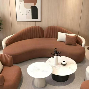 Juego de Sofá Cama de Tela con Esquinas Cuadradas de Estilo Minimalista Italiano, Diseño Moderno Inspirado en Wabi-Sabi, Patas de Madera, Ecológico, para Apartamentos - Product Image 5