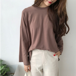 Haute qualité 100% coton surdimensionné femmes blanc à manches longues <span class=keywords><strong>t</strong></span>-<span class=keywords><strong>shirt</strong></span> personnalisé imprimé - Product Image 4