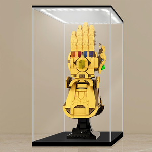 Vitrina Acrílica para Coleccionables con Luz LED Alternativa, Caja <span class=keywords><strong>de</strong></span> Exhibición para <span class=keywords><strong>LEGO</strong></span> con Base Negra, Vitrina <span class=keywords><strong>de</strong></span> Almacenamiento para Figuras - Product Image 1