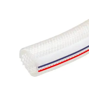 5/8" Pressure And Wear Resistance PVC Plastic Transparent Water Fiber Braided Hose For Agriculture