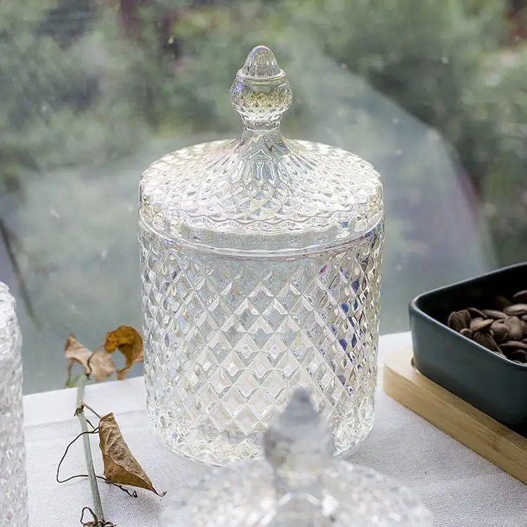 Atacado de decoração de casamento pulverizado vidro colorido jarra de vela