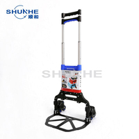 Chariot à main pliant en aluminium avec poignée télescopique, chariot à bagages à deux roues, capacité de charge de 60 kg, outils OEM