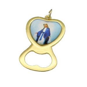 KOMI oro <span class=keywords><strong>argento</strong></span> a tema religioso a forma di amore apribottiglie di birra <span class=keywords><strong>ciondoli</strong></span> per artigianato fai da te portachiavi portachiavi accessori - Product Image 3
