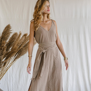 Vestido Maxi Boho Sostenible para Mujer, Algodón Crudo, para Fiesta, Festival, Verano, Regalo de Compromiso, Silueta en A, Transpirable - Product Image 5