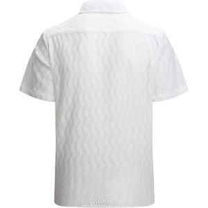 เสื้อเชิ้ตแขนสั้นผู้ชายแบบสั่งทำพิเศษสำหรับฤดูร้อน ระบายอากาศได้ดี สวมใส่สบาย เหมาะสำหรับชายหาด สีขาว - Product Image 6