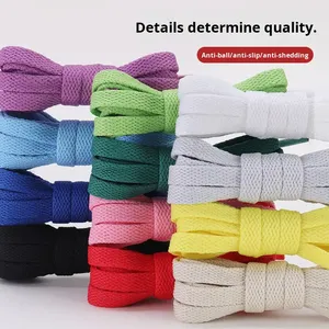 Nouveaux lacets plats monocouche en gros, 0,8 cm de large, blancs et noirs, universels pour baskets et chaussures décontractées - Product Image 3