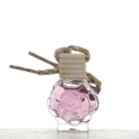 Pengharum Mobil Mewah 10ml Bentuk Bunga Romantis, Botol Kaca Mini Kosong untuk Diffuser Gantung di Mobil