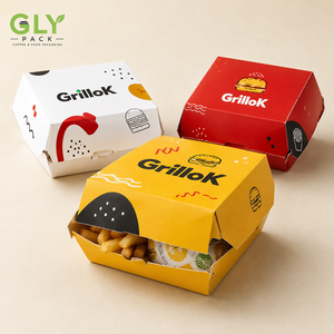 GLY PACK 汉堡盒食品级一次性纸包装盒外卖薯条三明治餐饮服务餐厅定制徽标印刷 - Product Image 2