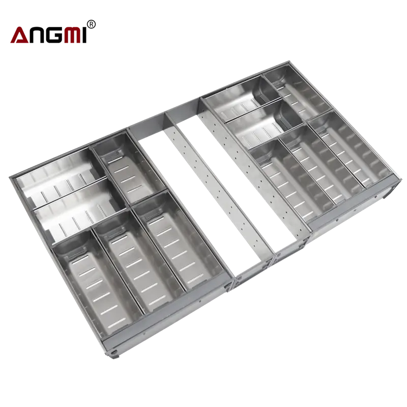 Kitchen Office Adjustable Cutlery Tray Silverware Storage Drawer Organizer PVC/ABS multiple Compartments Customized