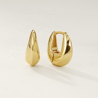 Boucles d'oreilles créoles épaisses en argent sterling 925 vermeil or 18 carats nagosa bijoux pour femmes