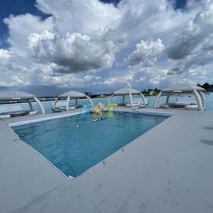 Parc aquatique gonflable Équipement de jeux aquatiques Plate-forme aquatique Lov E Island Pool Slide Floating Dock for Raft Pontoon Boat - Product Image 2