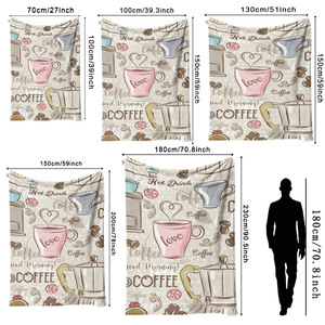 Couverture en flanelle à motif de paysage urbain de dessin animé, couverture de sieste réversible douce pour la peau, pour la maison et le bureau, impression personnalisée OEM ODM - Product Image 5