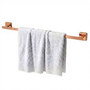 Porte-serviettes mural moderne en bronze à 1 barre fixe pour salle de bain - Product Image 1