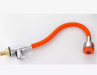 Robinet d'évier flexible à long cou pour cuisine à eau froide simple en laiton ABS