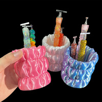 Seau de rangement Songwoo en satin brillant et gonflé avec cordon de serrage pour stylos de peinture diamant, accessoires de peinture diamant DIY
