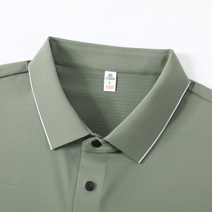 Custom <span class=keywords><strong>Disan</strong></span> Wrinkle Knitted 5A Antibacterial Secado rápido Frescura Elasticidad Polo de golf para hombres - Product Image 2