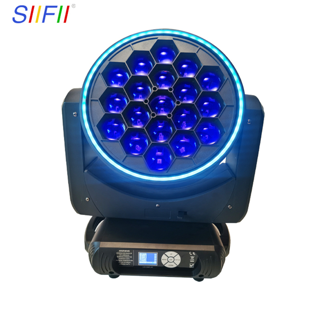 19x40W RGBW 4-in-1 Zoom Bee Eye LED Moving Head Wash Beam Light DMX512 Control for DJ Stage Disco Nightclub Events CRI80 1250lm