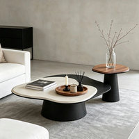 Ensemble de table basse en travertin en forme de nuage Wabi Sabi pour un salon minimaliste