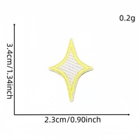 Patchs brodés étoiles à quatre branches colorées en gros, appliques étoiles scintillantes pour vêtements, pinces à cheveux, sacs, décoration DIY