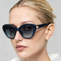 Lunettes de soleil œil-de-chat tendance à grande monture, colorées, pour femmes, petites lunettes triangulaires élégantes, forme ovale, Oculos De Sol