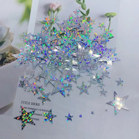 Nouvel Arrivage 500g/sac Paillettes Étoiles Pentagramme Argentées Tailles Mixtes en PVC en Vrac pour la Fabrication de Bijoux DIY et la Décoration d'Ongles