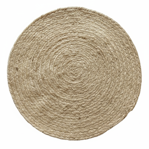 Modern <b>Round</b> Solid Eco-Friendly Jute Braided Anti-Slip Customizable <b>Placemats</b> for Home Wedding Banquet or Outdoor Use - Product Image 2