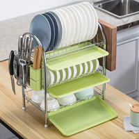 Porte-assiettes de présentation à trois niveaux, support à vaisselle, pour bols, tasses, cuillères, produits de cuisine, conception sur pied