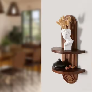 Étagères flottantes en bois simple, design rustique, 16 pouces, bois massif pour salle de bain, mur, chambre, cuisine, salon - Product Image 2