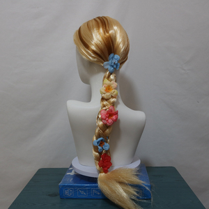Halloween niñas princesa Cosplay fiesta largo trenzado <span class=keywords><strong>Rapunzel</strong></span> peluca con <span class=keywords><strong>flor</strong></span> - Product Image 5