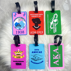 Etiqueta de Equipaje de Silicona con Diseño de Logotipo 3D de Lujo de 10.5*6.5 CM, Símbolo Masónico de la Hermandad Griega Divina 9, OES, etc. - Product Image 1