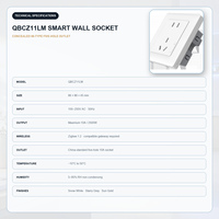 Prise murale intelligente QBCZ11LM Apple Home HomeKit Zigbee 1.2 10A 2500W avec contrôle à distance par application, minuterie et compteur d'énergie, type 86