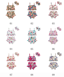 Conjuntos de Ropa para Bebés Niñas con Hermosas Flores Rosa Intenso, Ropa de Boutique para Bebés, Ropa de Verano para Niñas Pequeñas - Product Image 5