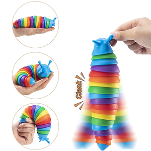Jouets créatifs en gros : Nouveaux jouets sensoriels en plastique imprimés en 3D, escargot de dessin animé mignon, jouet de décompression en forme de chenille, tendance TikTok - Product Image 2
