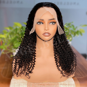 Perruque frisée Angelbella <span class=keywords><strong>en</strong></span> cheveux humains, Lace Front HD transparente 13x6, densité 220%, pour femmes, style Afro Kinky Curly - Product Image 3
