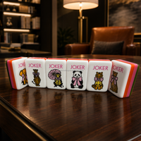 Tapis de Mahjong Américain Personnalisé en Acrylique Gravé avec Support, Design Animaux Sauvages, Ensemble de Mahjong 2026, Cadeaux pour Adultes pour Fêtes à Domicile